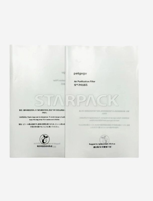 Bolsa plana totalmente biodegradable