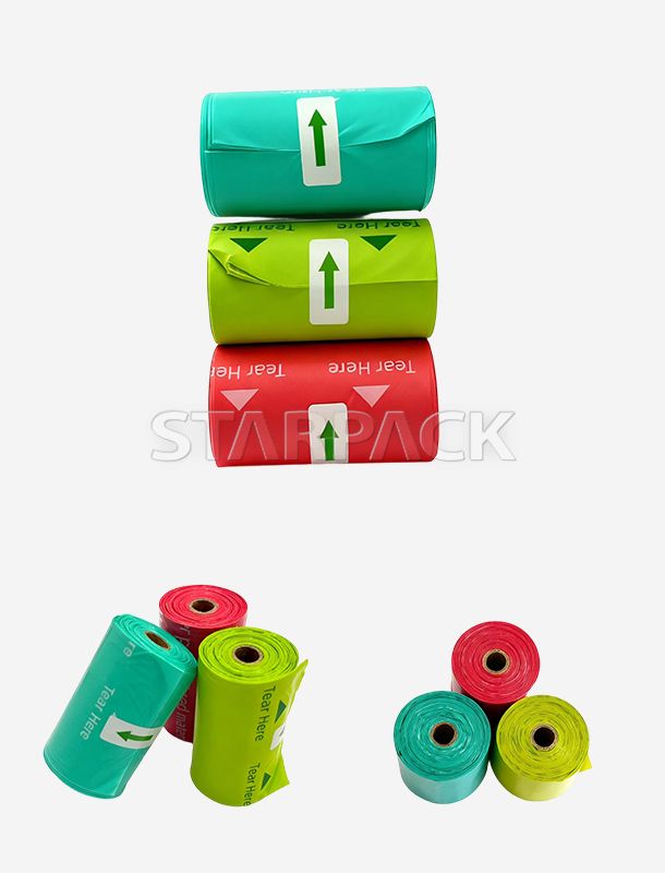 Bolsas planas en rollo totalmente biodegradables