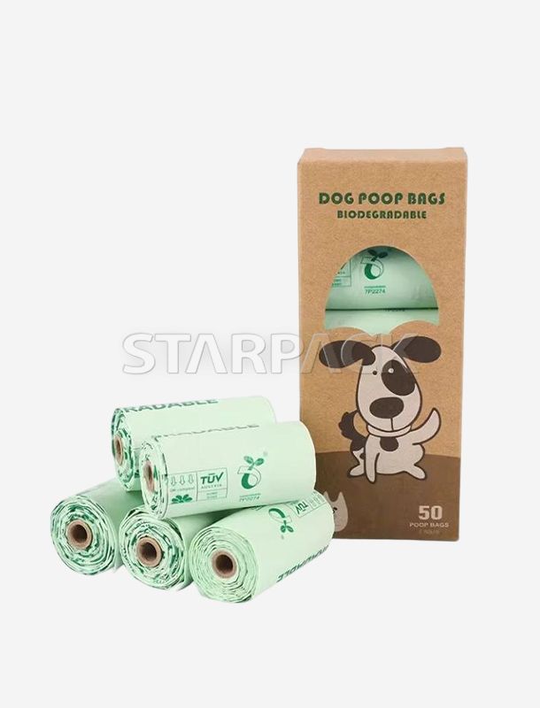 Bolsas 100 % compostables y biodegradables para excrementos de mascotas