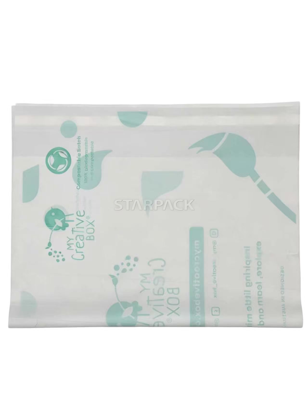 Bolsa plana totalmente biodegradable